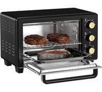 Mini-four 16 L 1400W Mini-four 100-230 ? 60 min minuterie, avec grille et plaque de cuisson, four à pizza avec poignée plateau, plateau ramasse-miettes Noir Aosom