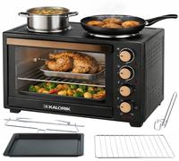Mini four 30L, plaques chauffantes, convoyeur, broche rotative, 3300W