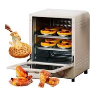 Mini four à air friteuse de comptoir 750 W, four électrique multifonction domestique 15 L avec température et minuterie réglables, four grille-pain combiné friteuse à air, circulation d'air chaud à