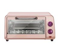 Mini-Four Automatique Multifonctionnel Rose De 10 Litres Avec Bouton De RéGlage De La TempéRature/Porte En Verre Trempé/Chauffage Par Tube SupéRieur Et InféRieur/Ramasse-Miettes