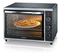 Mini-four chaleur tournante - WOOPSO - 42 L - Pierre à pizza Ø 29 cm - Tournebroche - Minuteur 120 min