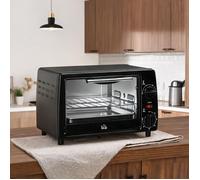 Mini four électrique 10 L en métal noir gradin 2 positions 36 5 x 26 x 22 cm minuteur 60 min