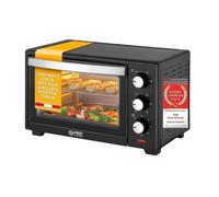 Mini Four Électrique 20 L - 1380 W - Chaleur Tournante - Minuteur 0-60 min - Grille & Plaque - Noir