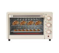 Mini four électrique, 22 l, avec température réglable et minuterie de 60 minutes, polyvalent, 2 niveaux d'insertion, compact, pour pizza, pain, grillades, 42 x 25 x 37 cm, blanc