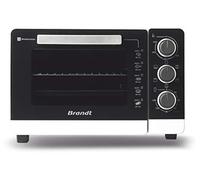 Mini Four Electrique BRANDT FC265MWST - Four Compact 26L - Multifonctions - Thermostat réglable jusqu'a 250°C - 1500W - Noir et blanc