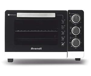 Mini Four Electrique BRANDT FC265MWST - Four Compact 26L - Multifonctions - Thermostat réglable jusqu'a 250°C - 1500W - Noir et blanc