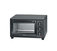 SEVERIN Mini-Four à chaleur tournante 20 L avec pierre à pizza et tournebroche, Four posable 1 600 W design simple et élégant, Mini-four électrique minuteur 120 min, Noir, TO 2079