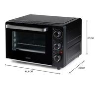 Mini four électrique DOMO DO807GO - 20 L - noir - chaleur haut et bas - minuterie 120 min - 1300W