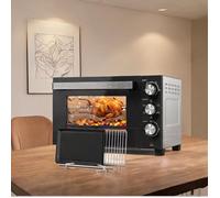 Mini-four électrique multifonction 36 L avec broche rotative chaleur tournante et minuteur 60 minutes coloris argenté