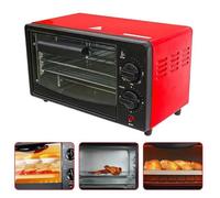 Mini Four Électrique - Rouge - 800W - 12L - Minuterie 0-60 min - Compact et Pratique