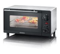 Mini-four électrique - SVATV - 9 L - 800 W - Minuteur 60 min - Noir/Inox - Grille et plaque incluses