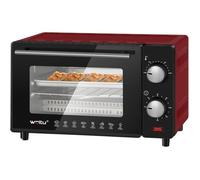 Mini Four Électrique - WOLTU - 10L - 650W - Rouge - Chauffage, décongélation, cuisson, rôtissage, grillage