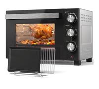 Mini-four - HOMCOM - 36 L - broche rotative chaleur tournante température réglable 90-230 °C - acier - 53 1x38x35cm - argenté