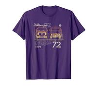 Mini-fourgonnette Volkswagen T2 72 T-Shirt, Homme, Violet, M