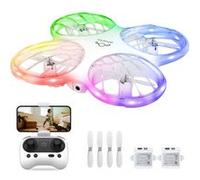 Mini FPV Drone 1080P FHD Ameta Morpho, 32 Lumières RGB, Vol de 18min, Modules STEM, Quadricoptère RC pour Enfants Débutants Blanc