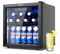 Mini Frigo 37L EUHOMY - Réfrigérateur Silencieux 39 dB pour Chambre et Bureau - Porte Vitrée LED - 55 Canettes - 0-16°C