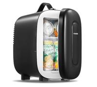 Mini Frigo de Chambre 5L, USB/AC/DC Brancher, Pour Voiture 12V 240V pour Camping, Petit Skincare Réfrigérateur Comestique Silencieux, Glacière Portable de Beauté, Garder Froid, 6 Canettes, Noir