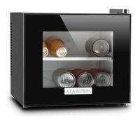 KLARSTEIN Frosty Mini frigo Réfrigérateur compact pour boissons et fromages 10 L 65 W Classe B (température 12-18 °C, porte en verre à isolation double, 30 dB, éclairage intérieur) - noir