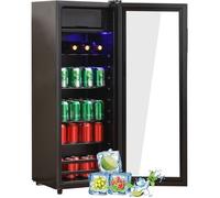 Mini Frigo pour chambre avec congelateur - LANGTU - Portable - 51 canettes - Noir