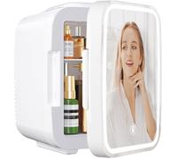 Mini Frigo Pour Chambre,Frigo Skincare Avec Miroir Led,Petit Frigo De 4L Portable,Thermoelectrique Chauffe&Refroidisseur 220V Blanc