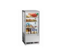 Mini Frigo Vitrine à Poser - Bartscher - 78 Litres - Argent - Consommation d'énergie 180 Watt