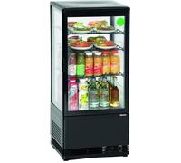 Mini Frigo Vitrine à Poser - Noire 78 litres - Bartscher - Froid Ventilé - Éclairage