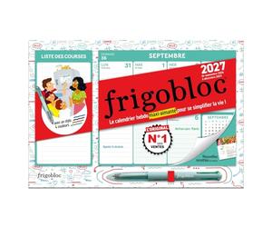 Mini Frigobloc Hebdomadaire 4 couleurs 2027 - Calendrier familial (de sept. 2026 à déc. 2027)