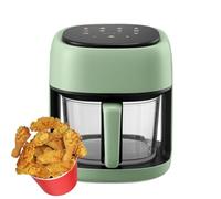 Mini Friteuse À Air À Commande Numérique À Une Touche Préréglée 4,5 L Friteuse Électrique Multifonction Visuelle Adaptée Aux Frites, Steak, Poisson, Crevettes, Poulet(Green)