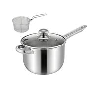 Mini Friteuse - Acier Inoxydable 38x19,5x13cm | Marmite De Cuisson Avec Panier | Faitout À Bain D'Huile Compact, Passoire À Tempura, Poulet Frit Et Ustensile Cuisine Domestique