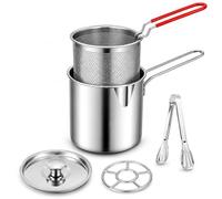 Mini friteuse en acier inoxydable 304 avec panier et poignée(1set)