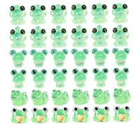 Mini Frogs 36 pièces petites grenouilles lumineuses 6 styles mignons mini résine qui brillent dans le figurines d'animaux modèle de grenouille ornement bricolage pour décor de maison poupée jardin