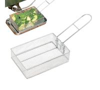 Mini Fry Basket - Stainless Steel, 6.89x4.72x1.97in Fryer Strainer Foldable Design | Durable And Multi-Purpose Food Strainer, Kitchen Tool For Cooking, Camping, Picnics, And BBQs