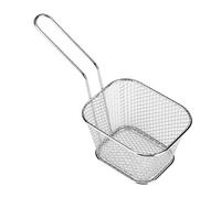 Mini Fry Baskets Metal Serving Chips Fryer Cooking Tool Small Gold Square Shape Lightweight Easy to Clean Durable Solid for Restaurants Cafes Home Sliver 10.5 x 8.5 x 6.5cm