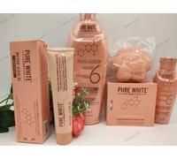 Mini Gamme Pure White Amethyste Rose Gold Lait 400ml, Savon 190g, Huile Et Crème Tube