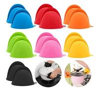 Mini Gant De Four Épais,Regerly 7 Paires Gants de Cuisine Résistants à la Chaleur en Silicone Antidérapant Manique Silicone Gants À Boucle De Suspension pour Cuisine Barbecue Pâtisserie et Cuisson