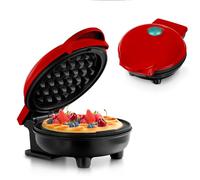 Mini Gaufrier pour Gaufres Classiques, Petit Gaufrier avec Antiadhésif Design Rétro pour Anniversaires, Fêtes de Famille