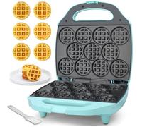 Mini Gaufrier Rond - 11 X 5 5 Cm - Petit Choix Pour Petit Déjeuner Brunch Fêtes Pour Événements Aqua Prise Ue