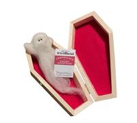 Mini Ghost Plush Toy, Pocket Halloween Figurine, Soft Handheld Doll, 15x7.6x5cm, Travel-Friendly Size, Decorative Companion, White, for Bed Car Desk Shelf Gifting Personal Space Naturally Seamlessly
