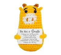 Mini girafe en crochet : animale faite à la main, figurine de jouet tissée qui fournit une jolie présentation à collectionner | Chambre à coucher, bureau, salon intérieur jeunes garçons hommes