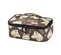 Mini glacière isotherme décorative marron motif loup de la jungle pour adolescents pour la plage lonchera para Hombre de Trabajo