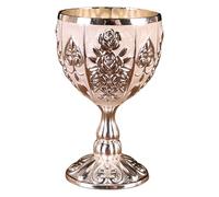 Mini gobelet à calice - 30 ml en de zinc - Gravure rétro - Motif floral élégant - Coupe avec design antique - Vin décoratif pour bière, cocktail, whisky, bar, salon, vitrine, collection de