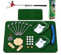 Mini Golf Game Set Funny Tiny Golfer,Fun Tabletop Putting Games with Tiny Golfer,Funny Tabletop Tiny Golfers Game for Kids,for Family Indoor Outdoor and Boys Girls (Red)