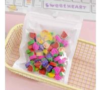 Mini Gommes Kawaii Pour Enfants,Fruits,Animaux,Coeurs D'amour,Gomme À Crayon,Cadeau Pour Enfants,Papeterie Coréenne,École,Bureau,Fournitures D'écriture,50 Pièces Par Sac - Type 50pcs Fruits