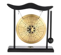 Mini Gong avec maillet - Instrument de gong à vent de bureau compact avec support, construction en métal résonnant fabriqué à la main, sortie de tonalité claire et apaisante, conception durable et fac