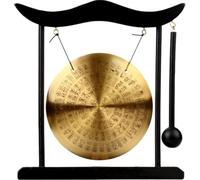 Mini gong de table Feng Shui en laiton - Instruments de musique chinois - Décoration mystérieuse - Cadeau idéal pour la guérison sonore à la maison ou au bureau