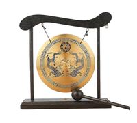 Mini gong, instrument gong, 4,7 pouces chinois gong avec stand et batteur à percussion traditionnelle cuivre feng shui gong pour la décoration intérieure, instruments de musique