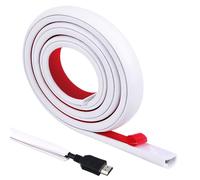 Mini goulotte de câble autocollante flexible en silicone de 1 m - Petit pour câble unique - En silicone flexible semi-circulaire - Pour mur, sol, plafond - Gestion des câbles