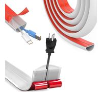 Mini Goulottes de Câbles, Cache-câble, Cache Cable Goulotte Auto-Adhésif, Cache Fil Electrique, Cache Câble Sol 15 mm (W) x 10 mm (H), pour système de Gestion des Cache Cable Sol (2m)