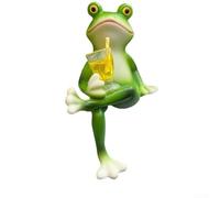Mini grenouille amusante en pot en résine, imperméable et résistant à la décoloration, décoration de jardin pour terrasse, balcon, bureau et espace de décoration de jardin (tasse à prendre)