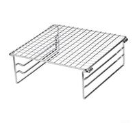 Mini grille de barbecue, grille de barbecue en acier inoxydable pour camping, petite grille portable compatible avec brûleur de poêle